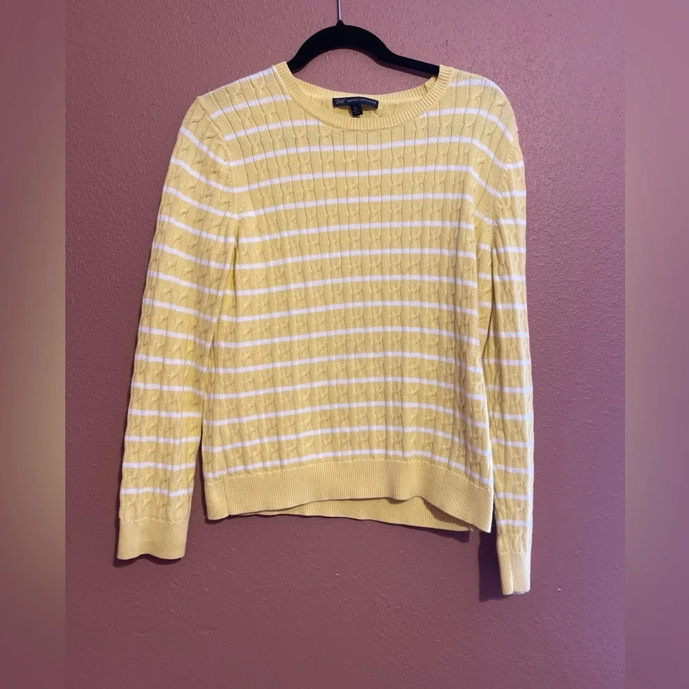 Brooks Brother 346 Yellow Cable Knitted Sweater XL